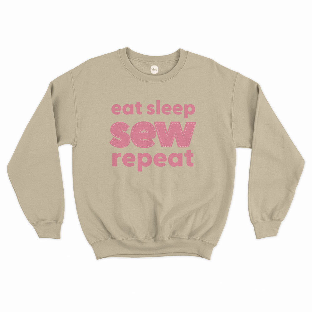 Eat Sleep Sew Repeat Ladies Sweatshirt